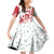 Morocco Christmas Family Matching Off Shoulder Short Dress and Hawaiian Shirt with Red Horse Santa Hat Arabesque Pattern and Holiday Icons Design - Wonder Print Shop