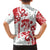 Morocco Christmas Family Matching Short Sleeve Bodycon Dress and Hawaiian Shirt with Red Horse Santa Hat Arabesque Pattern and Holiday Icons Design - Wonder Print Shop