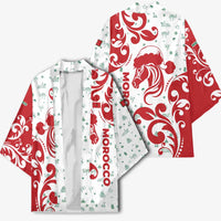 Morocco Christmas Kimono with Red Horse Santa Hat Arabesque Pattern and Holiday Icons Design - Wonder Print Shop