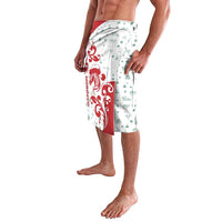 Morocco Christmas Lavalava with Red Horse Santa Hat Arabesque Pattern and Holiday Icons Design - Wonder Print Shop
