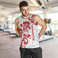 Morocco Christmas Men Tank Top with Red Horse Santa Hat Arabesque Pattern and Holiday Icons Design - Wonder Print Shop