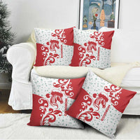 Morocco Christmas Pillow Cover with Red Horse Santa Hat Arabesque Pattern and Holiday Icons Design - Wonder Print Shop