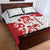 Morocco Christmas Quilt Bed Set with Red Horse Santa Hat Arabesque Pattern and Holiday Icons Design - Wonder Print Shop