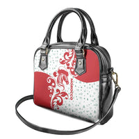Morocco Christmas Shoulder Handbag with Red Horse Santa Hat Arabesque Pattern and Holiday Icons Design - Wonder Print Shop
