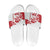 Morocco Christmas Slide Sandals with Red Horse Santa Hat Arabesque Pattern and Holiday Icons Design - Wonder Print Shop