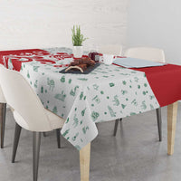 Morocco Christmas Tablecloth with Red Horse Santa Hat Arabesque Pattern and Holiday Icons Design - Wonder Print Shop