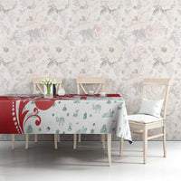 Morocco Christmas Tablecloth with Red Horse Santa Hat Arabesque Pattern and Holiday Icons Design - Wonder Print Shop