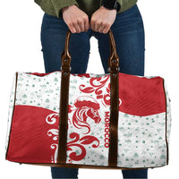 Morocco Christmas Travel Bag with Red Horse Santa Hat Arabesque Pattern and Holiday Icons Design - Wonder Print Shop