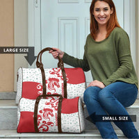 Morocco Christmas Travel Bag with Red Horse Santa Hat Arabesque Pattern and Holiday Icons Design - Wonder Print Shop