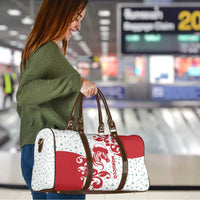 Morocco Christmas Travel Bag with Red Horse Santa Hat Arabesque Pattern and Holiday Icons Design - Wonder Print Shop