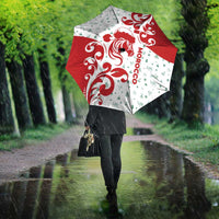 Morocco Christmas Umbrella with Red Horse Santa Hat Arabesque Pattern and Holiday Icons Design - Wonder Print Shop