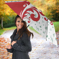 Morocco Christmas Umbrella with Red Horse Santa Hat Arabesque Pattern and Holiday Icons Design - Wonder Print Shop