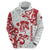 Morocco Christmas Zip Hoodie with Red Horse Santa Hat Arabesque Pattern and Holiday Icons Design - Wonder Print Shop