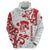 Morocco Christmas Zip Hoodie with Red Horse Santa Hat Arabesque Pattern and Holiday Icons Design - Wonder Print Shop