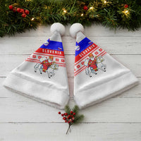 Slovenia Christmas Santa Hat with Saint Nicholas White Horse Snowflake Pattern and National Flag Design - Wonder Print Shop