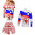 Slovenia Christmas Couples Matching Mermaid Dress and Long Sleeve Button Shirt with Saint Nicholas White Horse Snowflake Pattern and National Flag Design - Wonder Print Shop