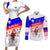 Slovenia Christmas Couples Matching Short Sleeve Bodycon Dress and Long Sleeve Button Shirt with Saint Nicholas White Horse Snowflake Pattern and National Flag Design - Wonder Print Shop