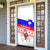 Slovenia Christmas Door Cover with Saint Nicholas White Horse Snowflake Pattern and National Flag Design - Wonder Print Shop