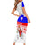 Slovenia Christmas Family Matching Short Sleeve Bodycon Dress and Hawaiian Shirt with Saint Nicholas White Horse Snowflake Pattern and National Flag Design - Wonder Print Shop
