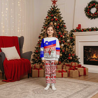 Slovenia Christmas Pajama Set with Saint Nicholas White Horse Snowflake Pattern and National Flag Design - Wonder Print Shop