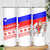 Slovenia Christmas Skinny Tumbler with Saint Nicholas White Horse Snowflake Pattern and National Flag Design - Wonder Print Shop