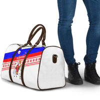Slovenia Christmas Travel Bag with Saint Nicholas White Horse Snowflake Pattern and National Flag Design - Wonder Print Shop