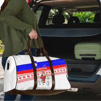 Slovenia Christmas Travel Bag with Saint Nicholas White Horse Snowflake Pattern and National Flag Design - Wonder Print Shop