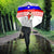 Slovenia Christmas Umbrella with Saint Nicholas White Horse Snowflake Pattern and National Flag Design - Wonder Print Shop