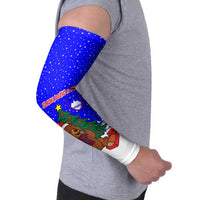 Slovenia Christmas Arm Sleeves with Bear Potica Cake Snowy Tree and National Emblem Design - Wonder Print Shop