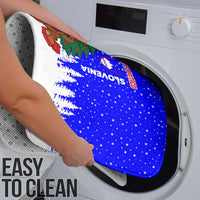 Slovenia Christmas Bathroom Set with Bear Potica Cake Snowy Tree and National Emblem Design - Wonder Print Shop