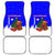 Slovenia Christmas Car Mats with Bear Potica Cake Snowy Tree and National Emblem Design - Wonder Print Shop