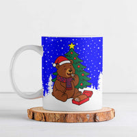 Slovenia Christmas Ceramic Mug with Bear Potica Cake Snowy Tree and National Emblem Design - Wonder Print Shop