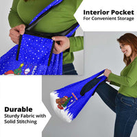 Slovenia Christmas Grocery Bag with Bear Potica Cake Snowy Tree and National Emblem Design - Wonder Print Shop