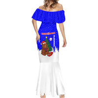 Slovenia Christmas Mermaid Dress with Bear Potica Cake Snowy Tree and National Emblem Design - Wonder Print Shop