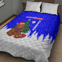 Slovenia Christmas Quilt Bed Set with Bear Potica Cake Snowy Tree and National Emblem Design - Wonder Print Shop
