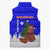 Slovenia Christmas Sleeveless Puffer Jacket with Bear Potica Cake Snowy Tree and National Emblem Design - Wonder Print Shop