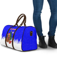 Slovenia Christmas Travel Bag with Bear Potica Cake Snowy Tree and National Emblem Design - Wonder Print Shop