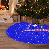 Slovenia Christmas Tree Skirt with Bear Potica Cake Snowy Tree and National Emblem Design - Wonder Print Shop