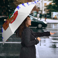 Slovenia Christmas Umbrella with Bear Potica Cake Snowy Tree and National Emblem Design - Wonder Print Shop