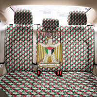 Palestine Christmas Back Car Seat Cover with Red-Green Pattern, Golden Eagle Emblem, and Jesus Holding Flag Motif - Wonder Print Shop