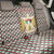 Palestine Christmas Back Car Seat Cover with Red-Green Pattern, Golden Eagle Emblem, and Jesus Holding Flag Motif - Wonder Print Shop