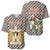 Palestine Christmas Baseball Jersey with Red-Green Pattern, Golden Eagle Emblem, and Jesus Holding Flag Motif - Wonder Print Shop