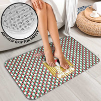 Palestine Christmas Bathroom Set with Red-Green Pattern, Golden Eagle Emblem, and Jesus Holding Flag Motif - Wonder Print Shop