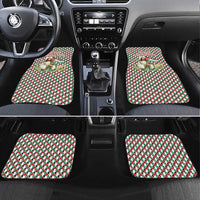Palestine Christmas Car Mats with Red-Green Pattern, Golden Eagle Emblem, and Jesus Holding Flag Motif - Wonder Print Shop