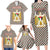 Palestine Christmas Family Matching Long Sleeve Bodycon Dress and Hawaiian Shirt with Red-Green Pattern, Golden Eagle Emblem, and Jesus Holding Flag Motif - Wonder Print Shop