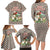 Palestine Christmas Family Matching Long Sleeve Bodycon Dress and Hawaiian Shirt with Red-Green Pattern, Golden Eagle Emblem, and Jesus Holding Flag Motif - Wonder Print Shop