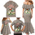 Palestine Christmas Family Matching Mermaid Dress and Hawaiian Shirt with Red-Green Pattern, Golden Eagle Emblem, and Jesus Holding Flag Motif - Wonder Print Shop