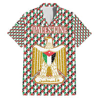Palestine Christmas Family Matching Mermaid Dress and Hawaiian Shirt with Red-Green Pattern, Golden Eagle Emblem, and Jesus Holding Flag Motif - Wonder Print Shop