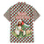 Palestine Christmas Family Matching Mermaid Dress and Hawaiian Shirt with Red-Green Pattern, Golden Eagle Emblem, and Jesus Holding Flag Motif - Wonder Print Shop