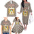 Palestine Christmas Family Matching Off The Shoulder Long Sleeve Dress and Hawaiian Shirt with Red-Green Pattern, Golden Eagle Emblem, and Jesus Holding Flag Motif - Wonder Print Shop
